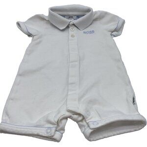 Hugo Boss Infant Boys White Romper Size 3 Months Baby Designer